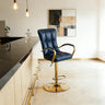 Luxury Adjustable Swivel Faux Leather  Bar Stool With Arms Image - 6
