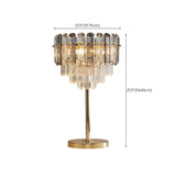 Luxury Art Crystal Cup-Shaped Metal Base Table Lamp #size