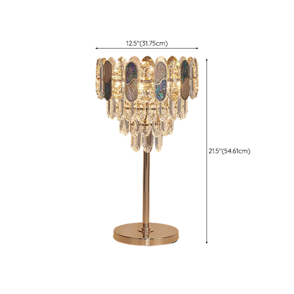 Luxury Art Crystal Cup-Shaped Metal Base Table Lamp Image - 11