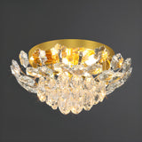 Luxury Bowl-Shaped Crystal Flush Mount Lamp Living Room Image - 5