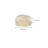 Luxury Branch Crystal Round Flush Mount Light #size