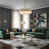 Luxury Brass Tierd Circular Round Clear Crystal Chandelier Image - 10