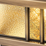 Luxury Bronze Solar Square Metal Outdoor Pillar Light Image - 10