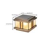 Luxury Bronze Solar Square Metal Outdoor Pillar Light #size