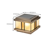 Luxury Bronze Solar Square Metal Outdoor Pillar Light Image - 15