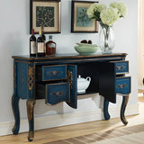Luxury Brown Birch Wood Cabinet and Drawers Console Table Image - 15