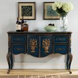 Luxury Brown Birch Wood Cabinet and Drawers Console Table Image - 18