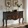 Luxury Brown Birch Wood Cabinet and Drawers Console Table Image - 7