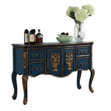 Luxury Brown Birch Wood Cabinet and Drawers Console Table Image - 8