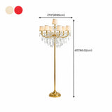Luxury Candle Gold Crystal Chandelier Floor Lamp Image #size