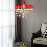 Luxury Candle Gold Crystal Chandelier Floor Lamp Image - 2