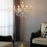 110V-120V Gold Luxury Candle Gold Crystal Chandelier Floor Lamp Image - 6