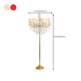 Luxury Candle Gold Crystal Chandelier Floor Lamp #size
