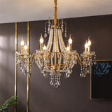 Luxury Classic Gold Clear Crystal Candle Chandelier Image - 1