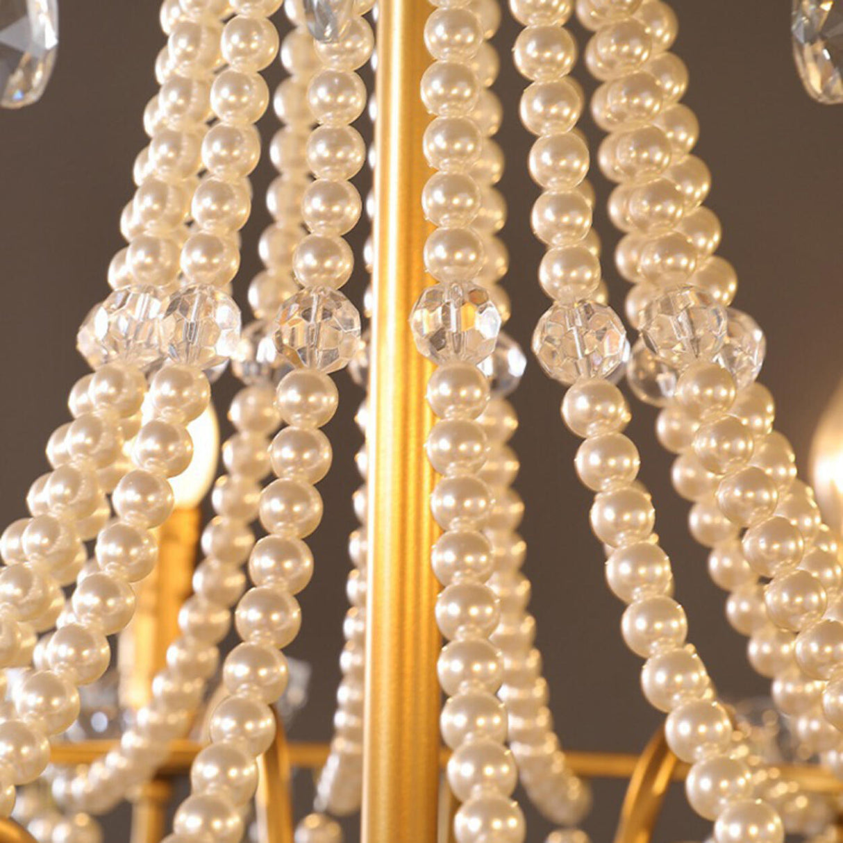 Luxury Classic Gold Clear Crystal Candle Chandelier Image - 13