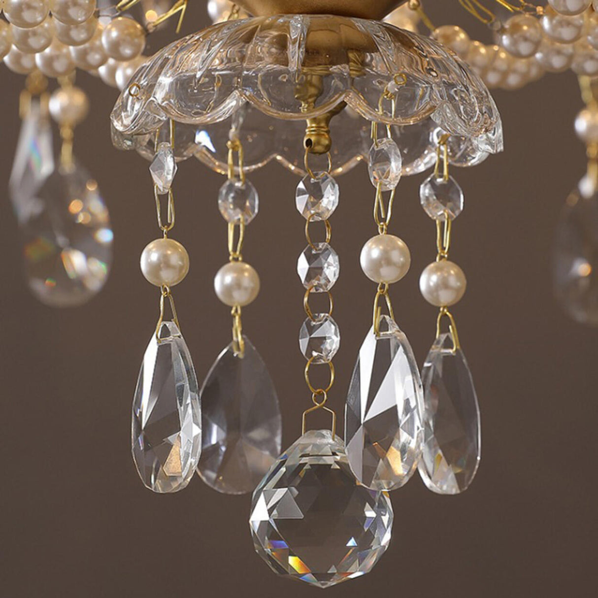 Luxury Classic Gold Clear Crystal Candle Chandelier Image - 14