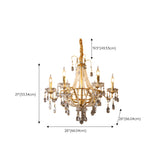 Luxury Classic Gold Clear Crystal Candle Chandelier #size