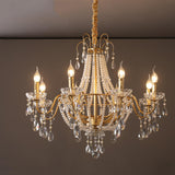Luxury Classic Gold Clear Crystal Candle Chandelier Image - 3
