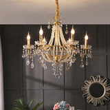 Luxury Classic Gold Clear Crystal Candle Chandelier Image - 4
