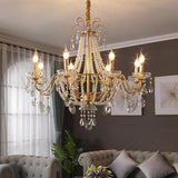 Luxury Classic Gold Clear Crystal Candle Chandelier Image - 6
