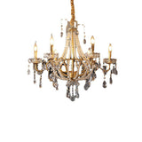 Luxury Classic Gold Clear Crystal Candle Chandelier Image - 9