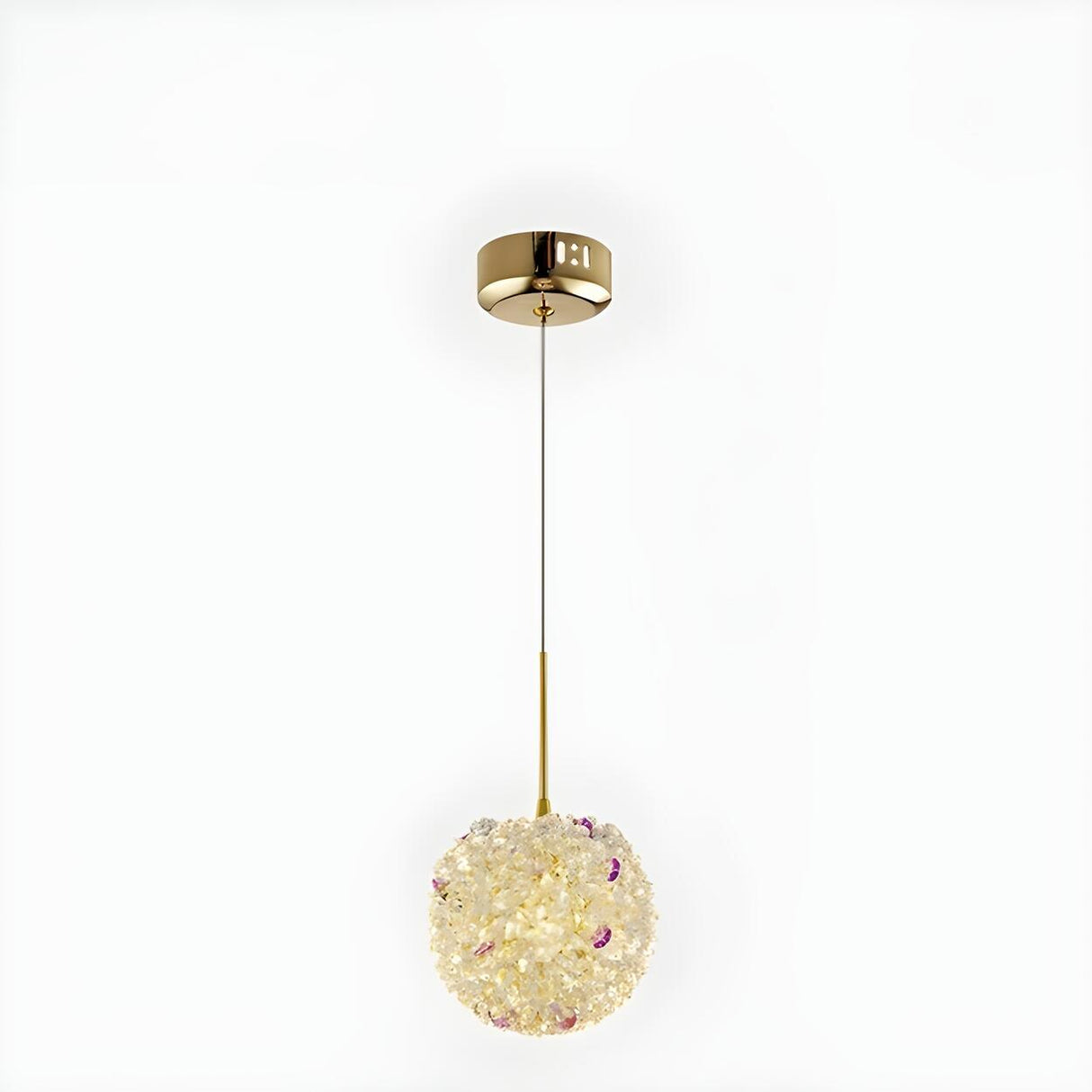 Luxury Crystal Gold Globe Adjustable Pendant Light Image - 11