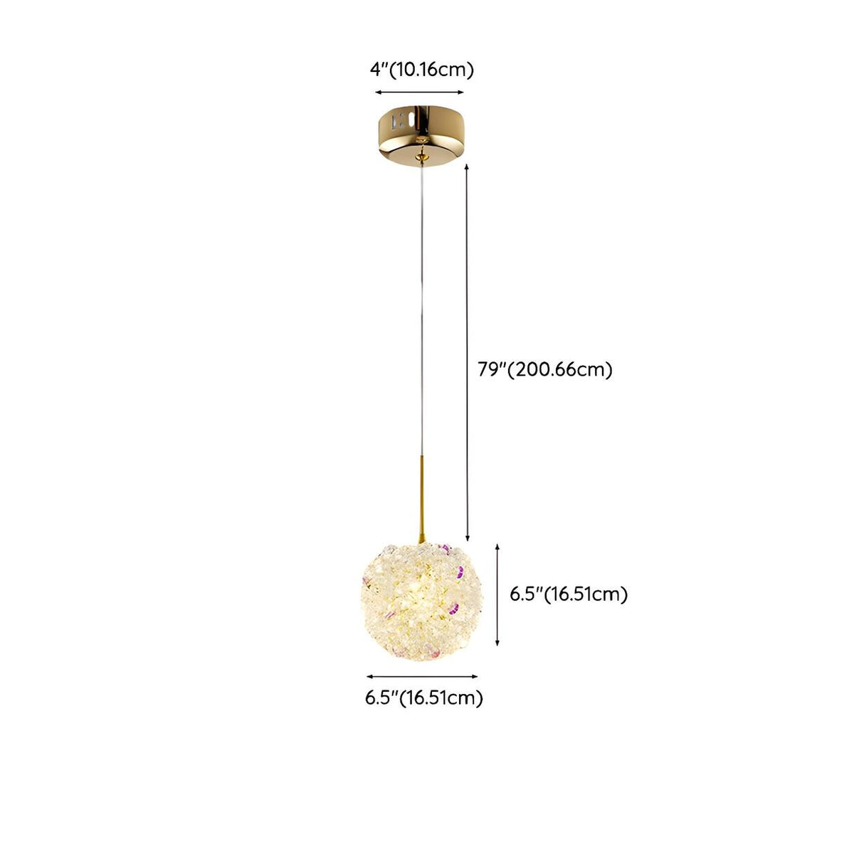 Luxury Crystal Gold Globe Adjustable Pendant Light 
