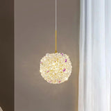Luxury Crystal Gold Globe Adjustable Pendant Light Image - 6