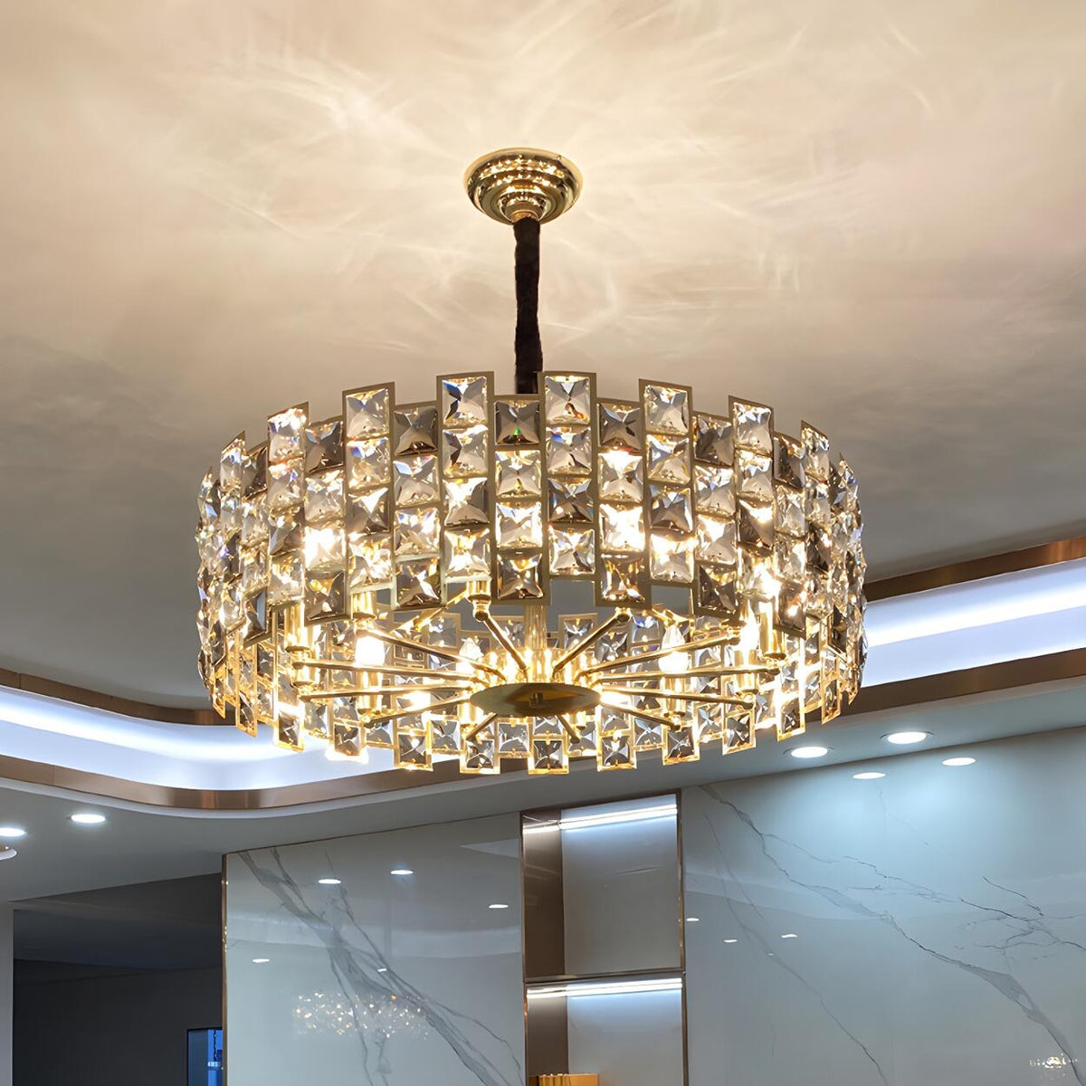 Luxury Crystal Round Chandelier for Living Room – Homebaa