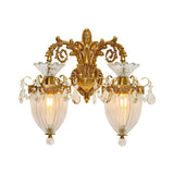 Luxury Crystal Wall Sconce with Gold Finish, Double Light Image - 7