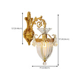 Luxury Crystal Wall Sconce with Gold Finish, Double Light #size