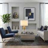 Luxury Cylindrical Marble Bedroom Dimmable Table Lamp Image - 4