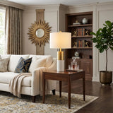 Luxury Cylindrical Marble Bedroom Dimmable Table Lamp Image - 5