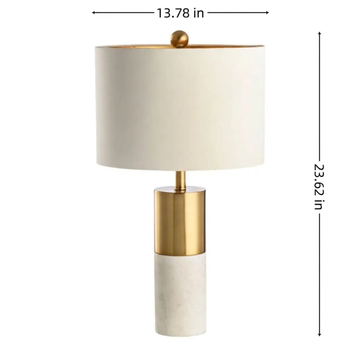 Luxury Cylindrical Marble Bedroom Dimmable Table Lamp 