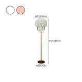 Luxury Feather Crystal Pendant Accents Floor Lamp #size