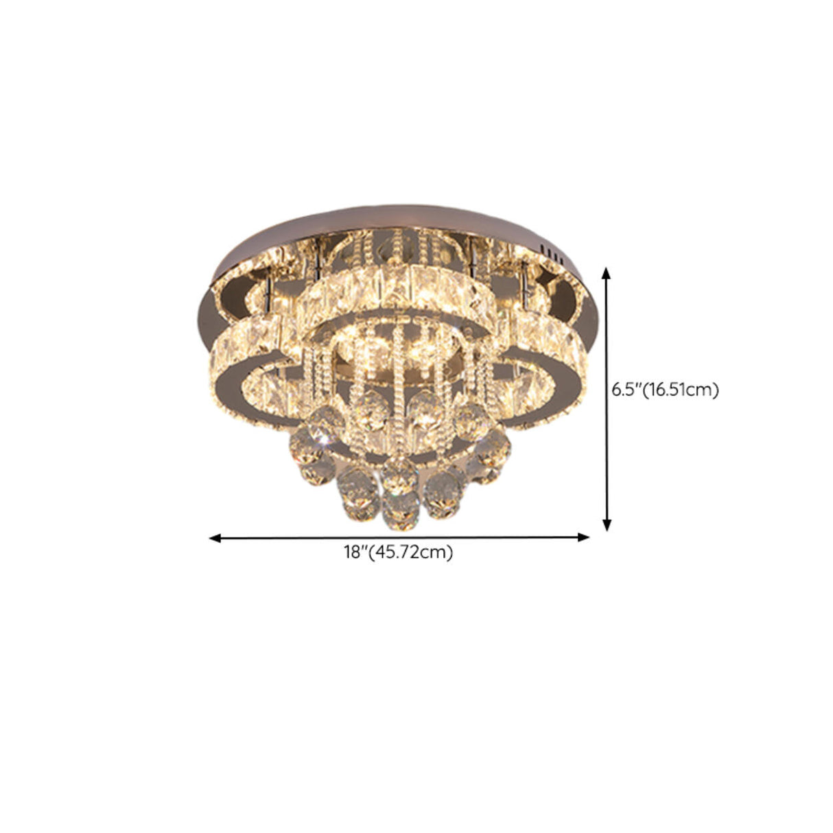 Luxury Flower Crystal Flush Mount Light Living Room 
