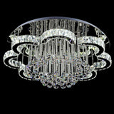 Luxury Flower Crystal Flush Mount Light Living Room Image - 8