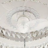 Luxury Flush Gold Crystal Ceiling Fan with LED Light Image - 25