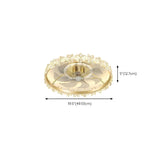 Luxury Flush Gold Crystal Ceiling Fan with LED Light Image - 41