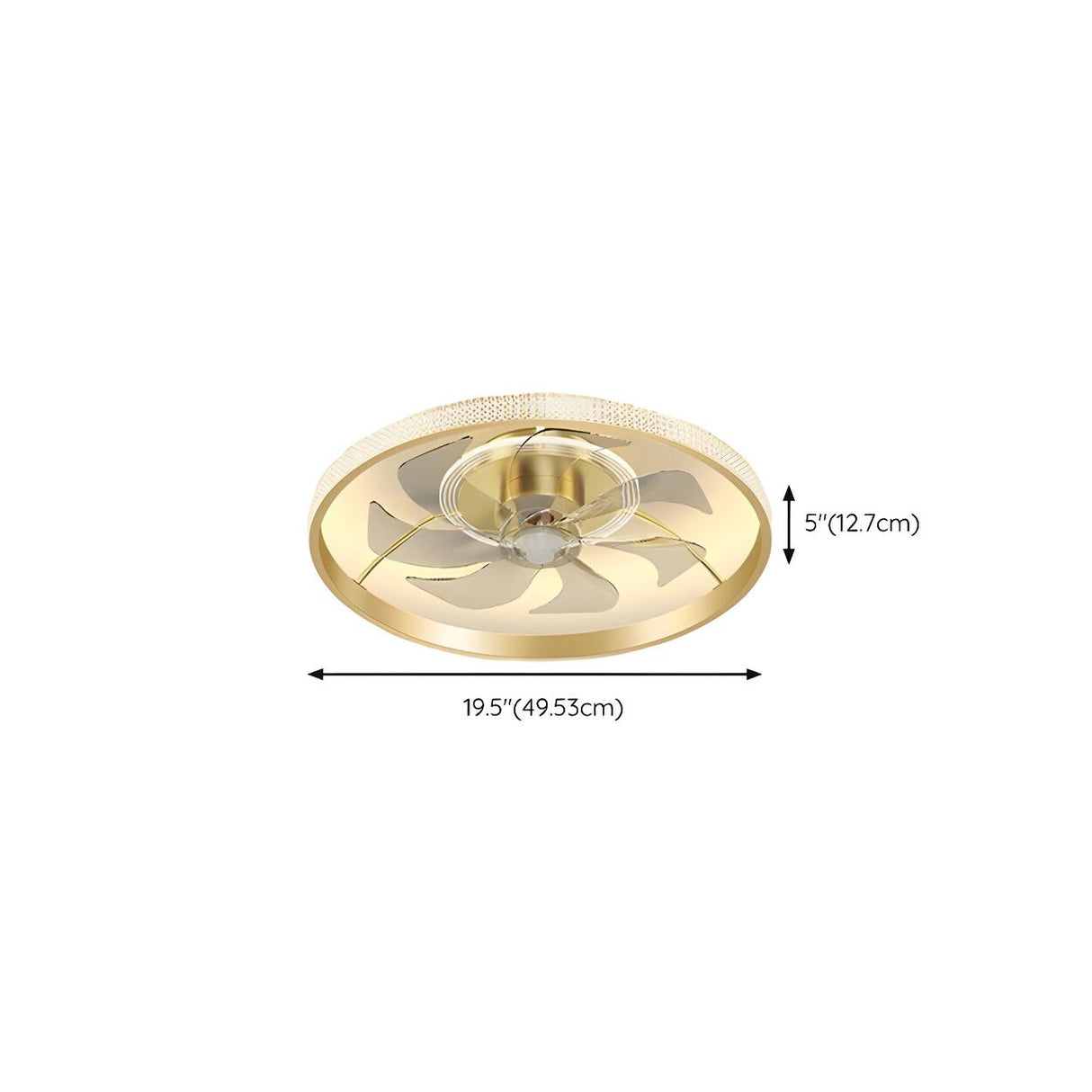 Luxury Flush Gold Crystal Ceiling Fan with LED Light Image - 42