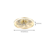 Luxury Flush Gold Crystal Ceiling Fan with LED Light Image - 43