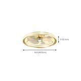 Luxury Flush Gold Crystal Ceiling Fan with LED Light Image - 44