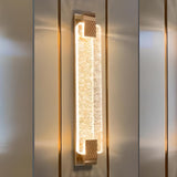 Luxury Geometric Crystal Panel Gold Wall Sconce Image - 11