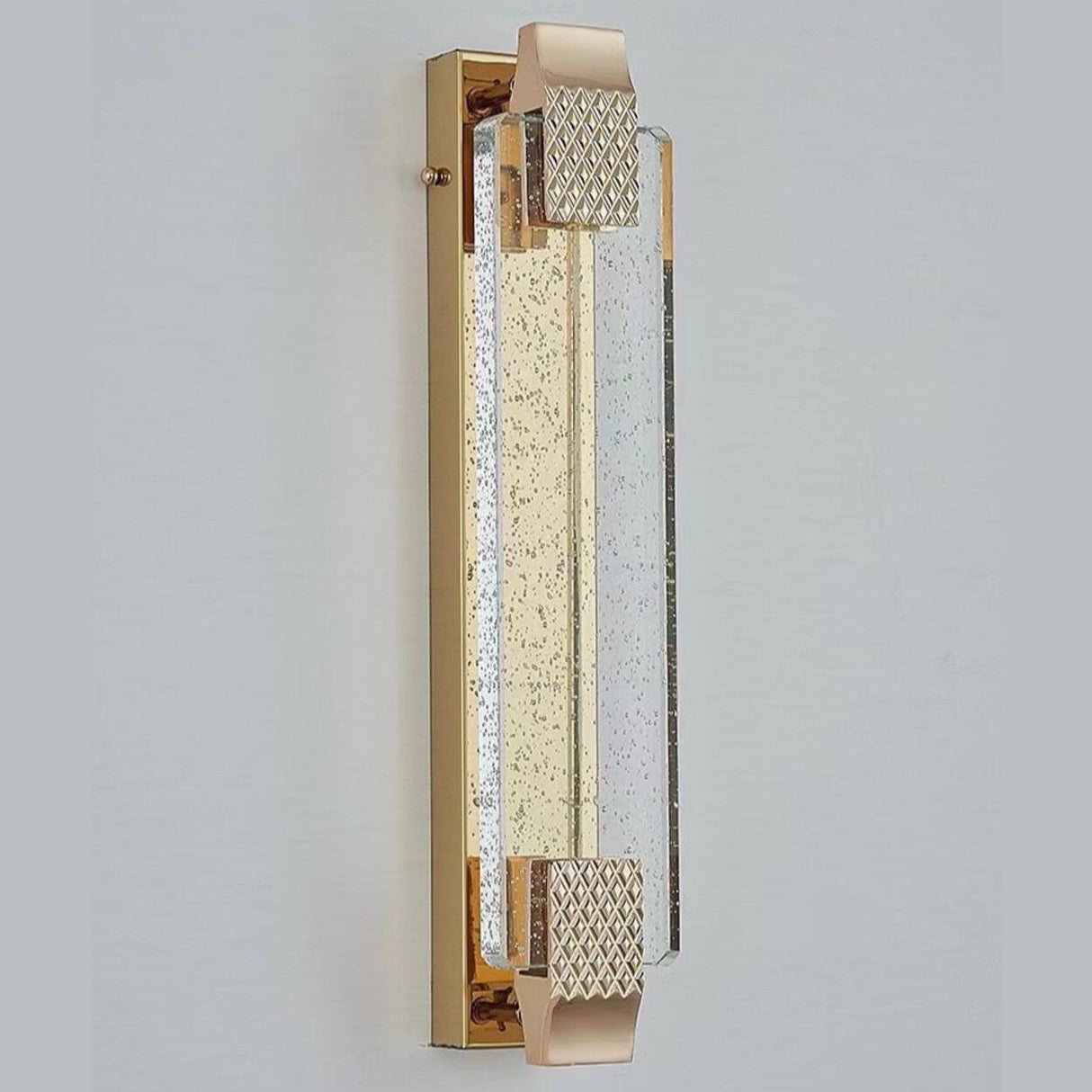 Luxury Geometric Crystal Panel Gold Wall Sconce Image - 12