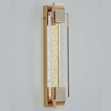 Luxury Geometric Crystal Panel Gold Wall Sconce Image - 12