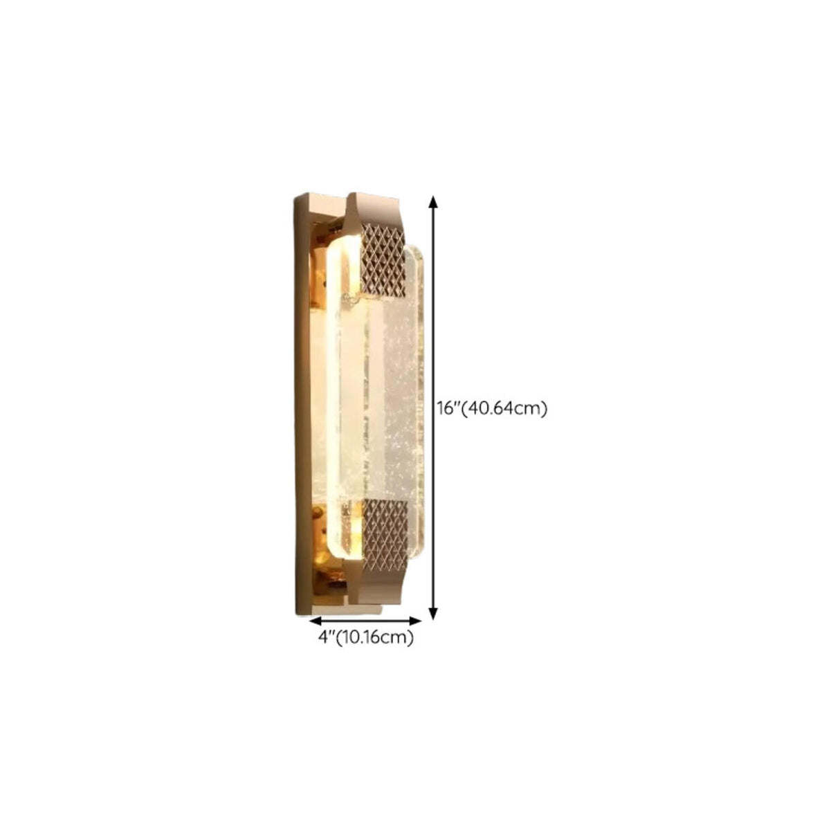 Luxury Geometric Crystal Panel Gold Wall Sconce 