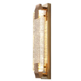 Luxury Geometric Crystal Panel Gold Wall Sconce Image - 9