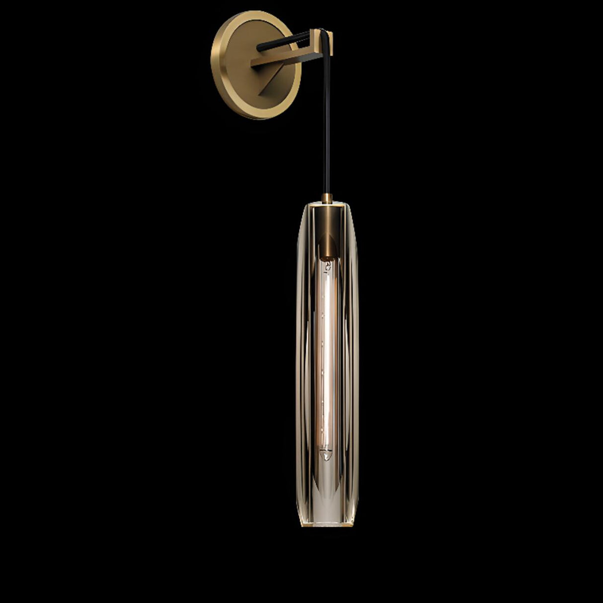 Luxury Geometric Gold Rock Crystal Wall Sconce Image - 10