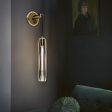 Luxury Geometric Gold Rock Crystal Wall Sconce Image - 2