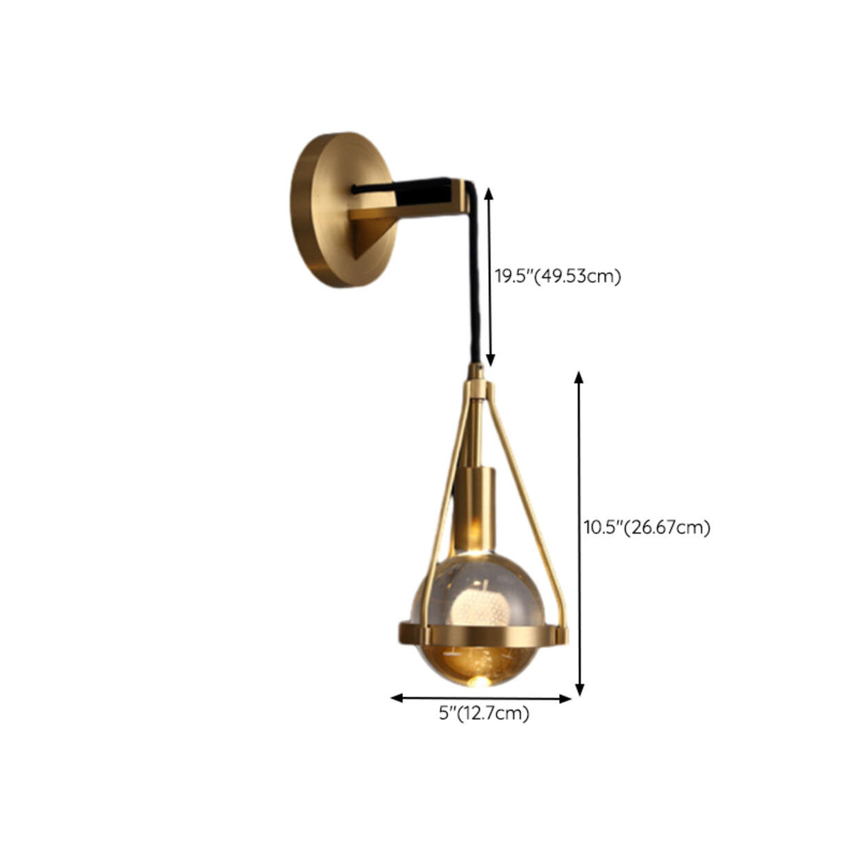 Luxury Geometric Gold Rock Crystal Wall Sconce Image - 21